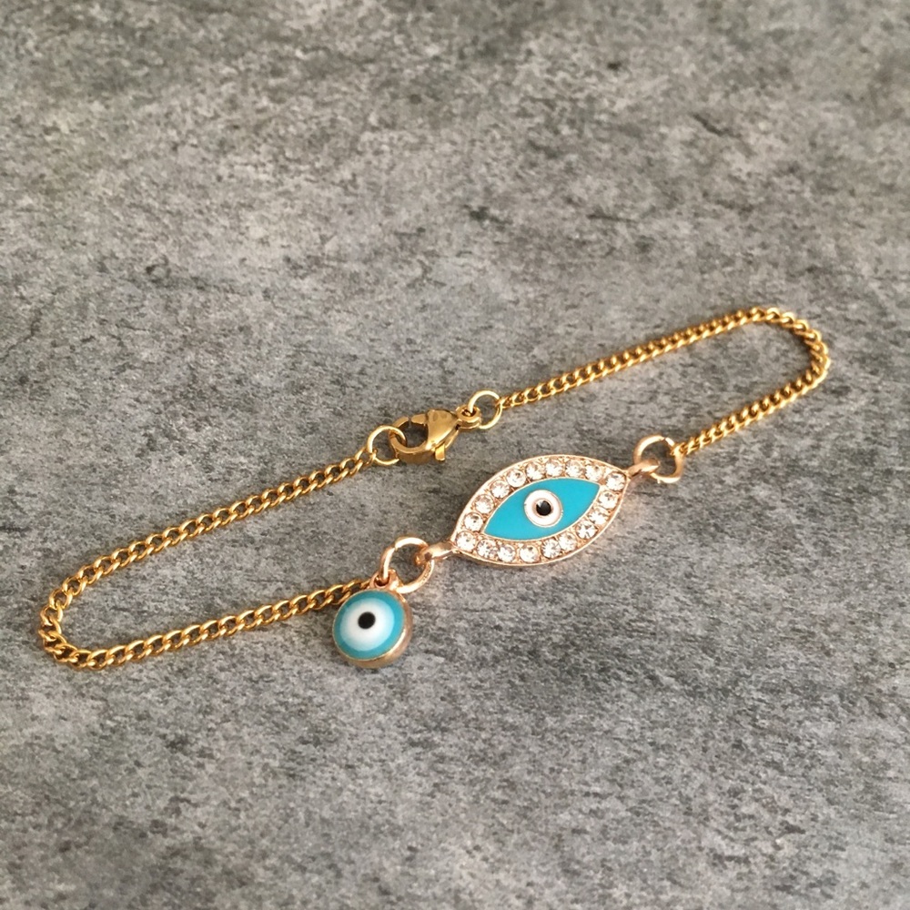 Evil Eye 🧿 Bracelet - Stainless Steel Gold Plated - Picture 6 of 8